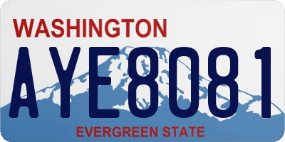 WA license plate AYE8081