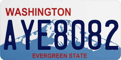 WA license plate AYE8082