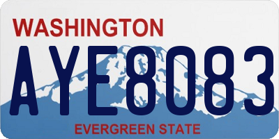 WA license plate AYE8083