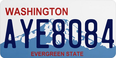 WA license plate AYE8084