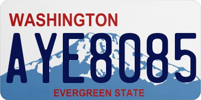 WA license plate AYE8085
