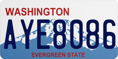 WA license plate AYE8086