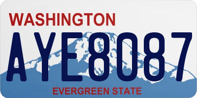 WA license plate AYE8087