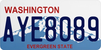 WA license plate AYE8089