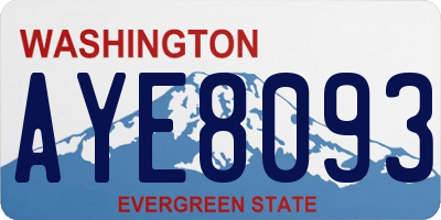 WA license plate AYE8093