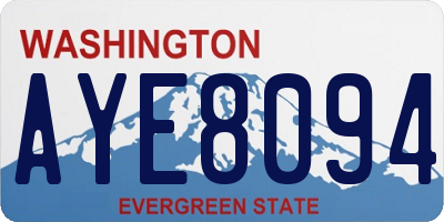 WA license plate AYE8094