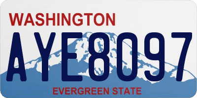 WA license plate AYE8097