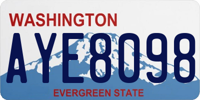 WA license plate AYE8098