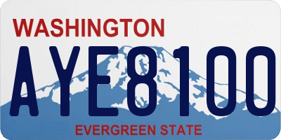 WA license plate AYE8100