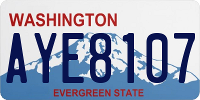 WA license plate AYE8107