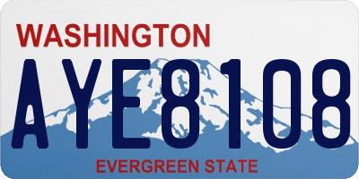 WA license plate AYE8108