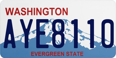 WA license plate AYE8110