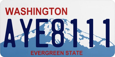 WA license plate AYE8111