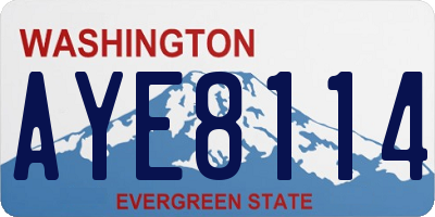 WA license plate AYE8114