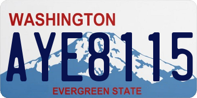 WA license plate AYE8115