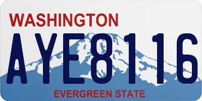 WA license plate AYE8116