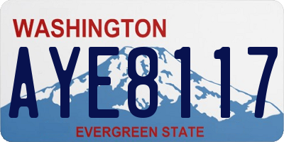 WA license plate AYE8117