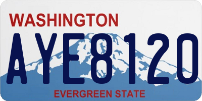 WA license plate AYE8120