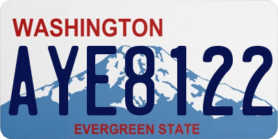 WA license plate AYE8122