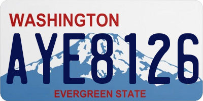 WA license plate AYE8126