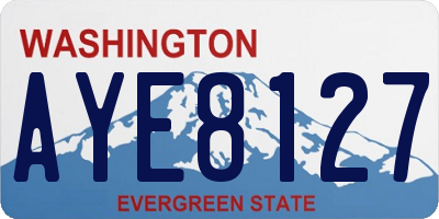 WA license plate AYE8127