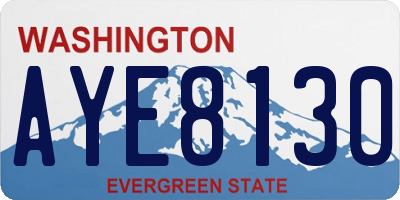 WA license plate AYE8130