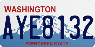 WA license plate AYE8132