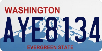 WA license plate AYE8134