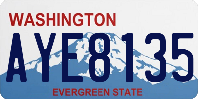 WA license plate AYE8135