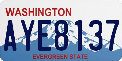 WA license plate AYE8137