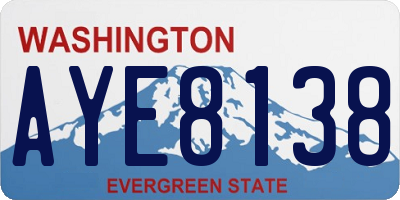 WA license plate AYE8138