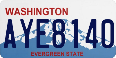WA license plate AYE8140