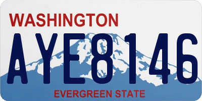 WA license plate AYE8146