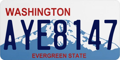 WA license plate AYE8147