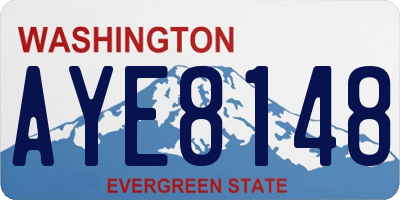 WA license plate AYE8148