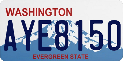 WA license plate AYE8150