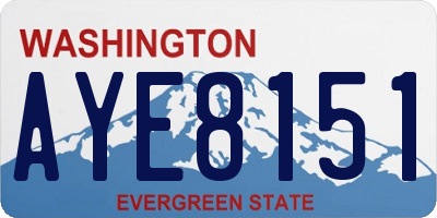 WA license plate AYE8151