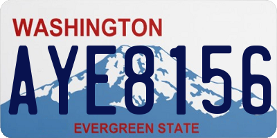 WA license plate AYE8156