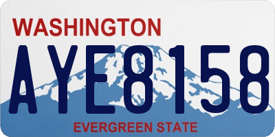 WA license plate AYE8158
