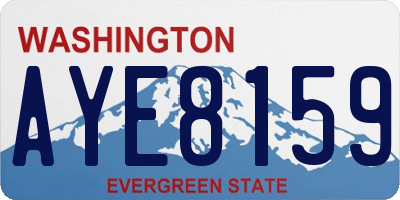 WA license plate AYE8159