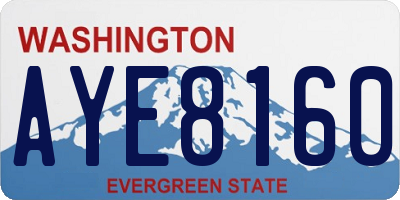 WA license plate AYE8160