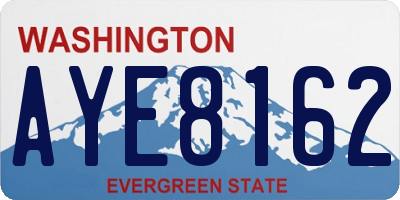 WA license plate AYE8162