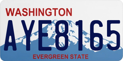 WA license plate AYE8165