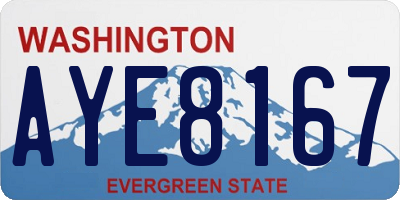 WA license plate AYE8167