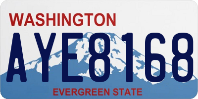 WA license plate AYE8168