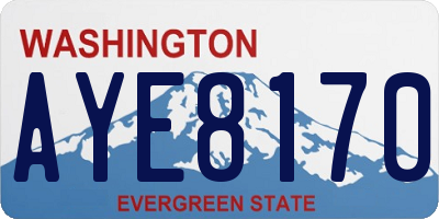 WA license plate AYE8170