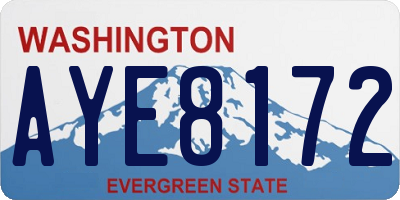 WA license plate AYE8172