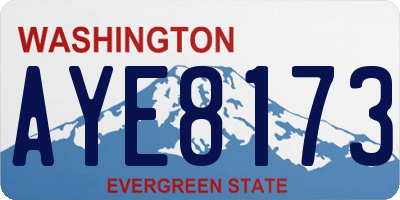 WA license plate AYE8173