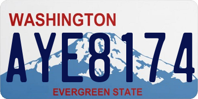 WA license plate AYE8174