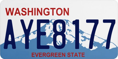 WA license plate AYE8177